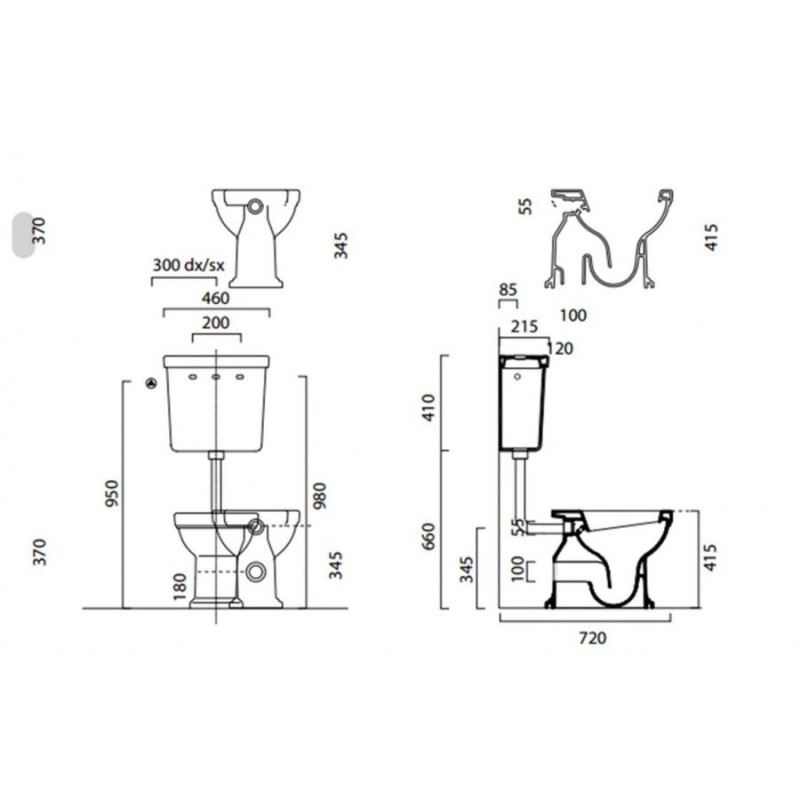 Λεκάνη GSI Classic Medium Level 73cm 871100MW-300