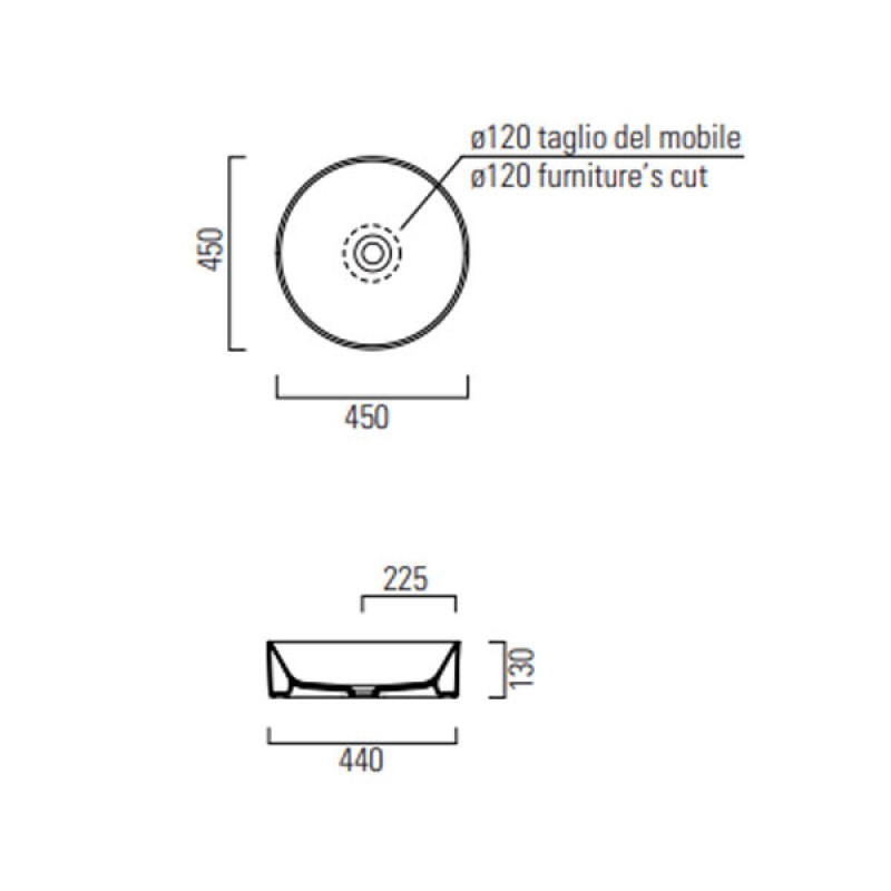 Νιπτήρας GSI Kube-X Slim Φ45 9427-300