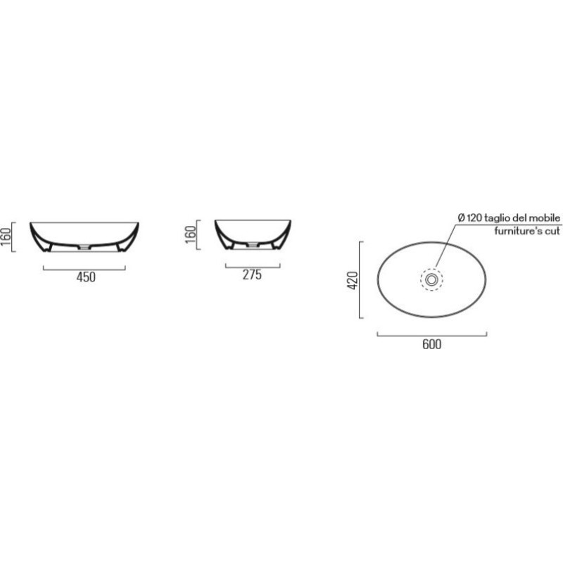 Νιπτήρας GSI PURA 60x42 8842-XXX