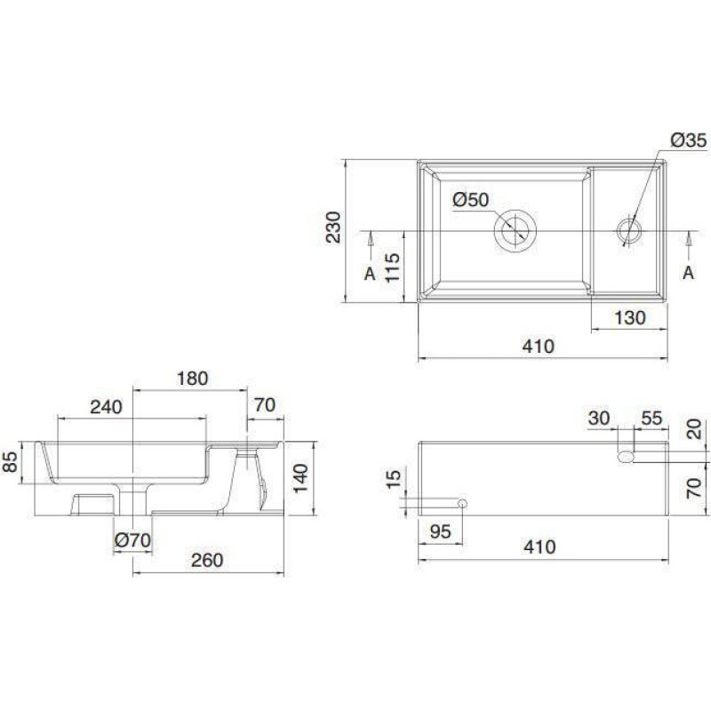 Νιπτήρας Scarabeo Teorema 41x23 8031R4123-300