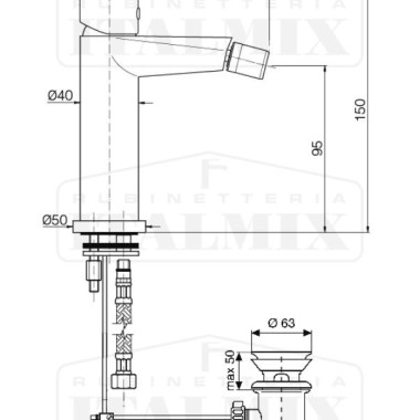 Italmix Unica Μπαταρία Νιπτήρος Chrome UN 300