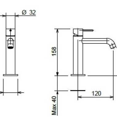 La Torre Elle 316 Μπαταρία Νιπτήρος Black Brushed PVD 35004-411