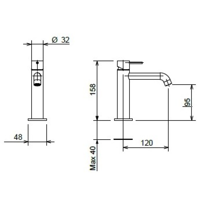 La Torre Elle 316 Μπαταρία Νιπτήρος Inox Brushed PVD 35004-111