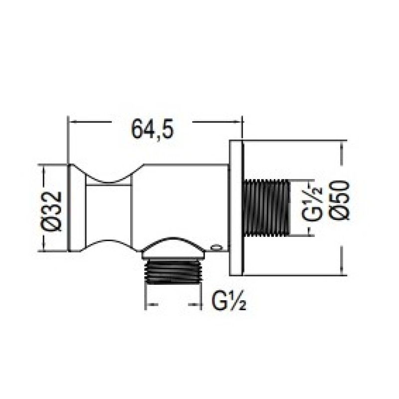 La Torre Elle 316 Εντοιχιζόμενο Σύστημα Ντους 2 εξόδων Gold Brushed PVD 35314-211