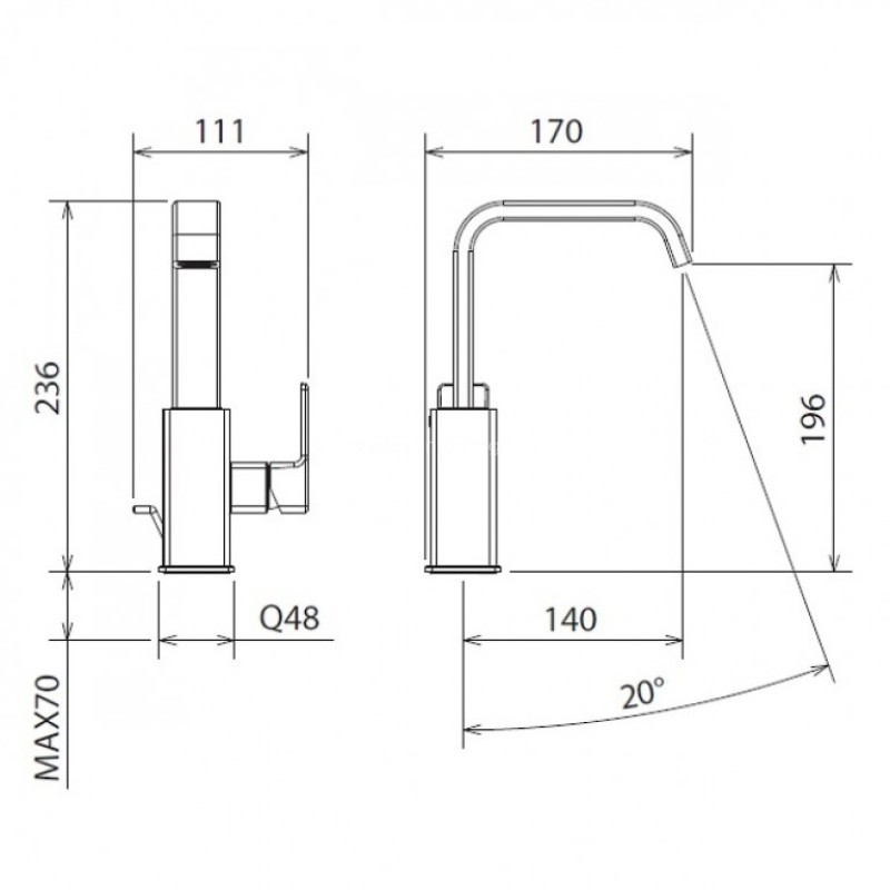 La Torre Profili Plus Μπαταρία Ψηλή Νιπτήρος Chrome 46601-100