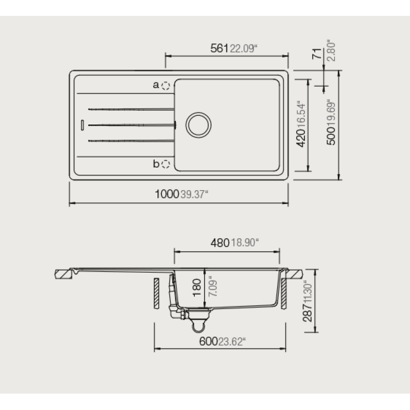 Νεροχύτης Κουζίνας Schock Element  31100-xxx