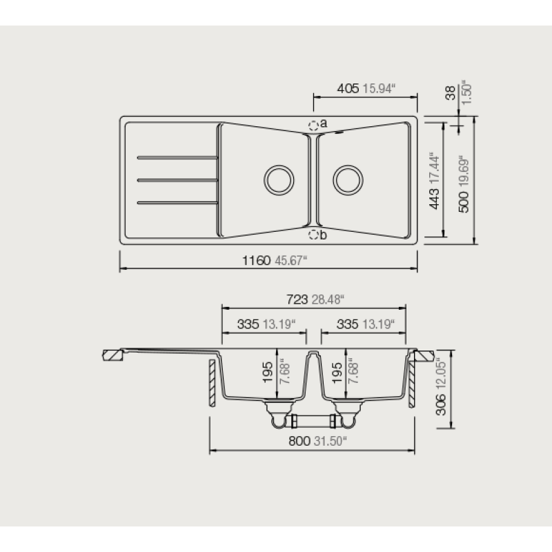 Νεροχύτης Κουζίνας Schock Element  32300-xx