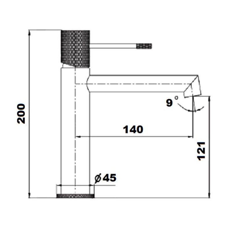 Orabella Terra Μπαταρία Νιπτήρα Μπάνιου Gun Metal 10181