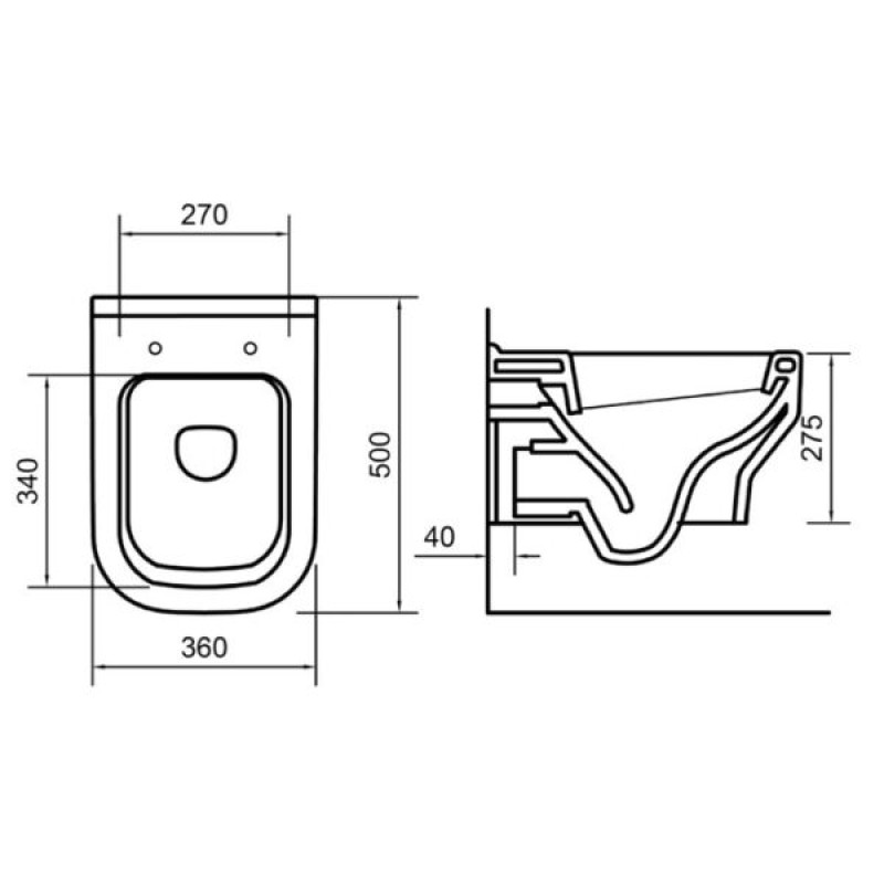 Κρεμαστή Λεκάνη Orabella Synthesis Λευκή Rimless 52x36