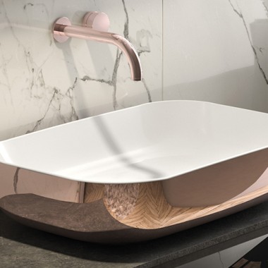 Νιπτήρας Olympia Metamorfosis 42600 White Pink Gold 60 x 42cm 