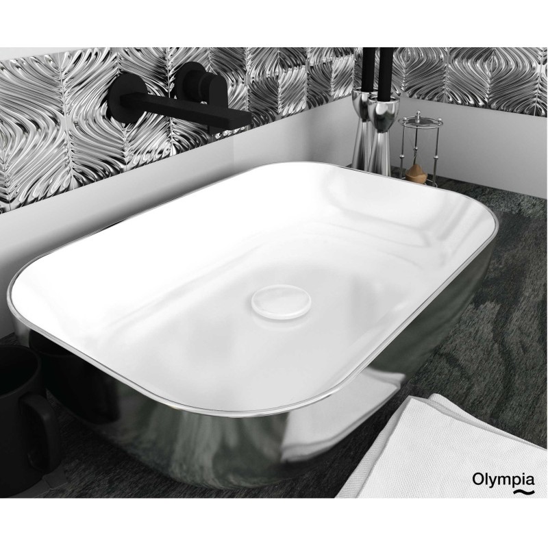 Νιπτήρας Olympia Metamorfosis 42600 White Silver 60 x 42cm 