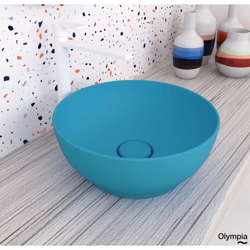 Νιπτήρας Olympia Trend Round 02 Turquoise Matt  Φ38cm