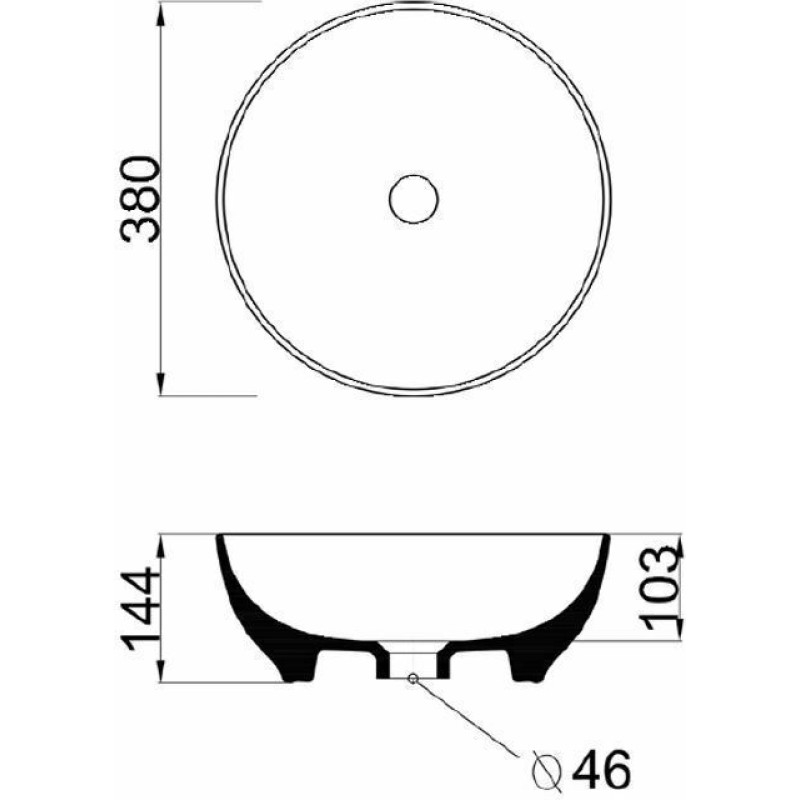 Νιπτήρας Olympia Trend Round 02 Grigio Lucido  Φ38cm 