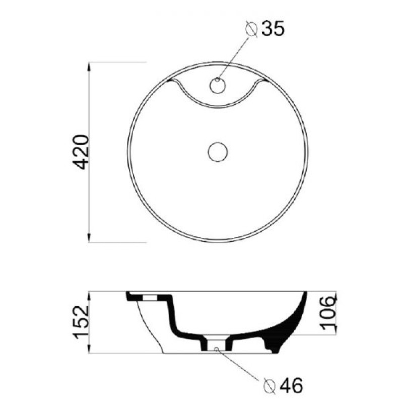 Νιπτήρας Olympia Trend Round 01  Φ42cm 