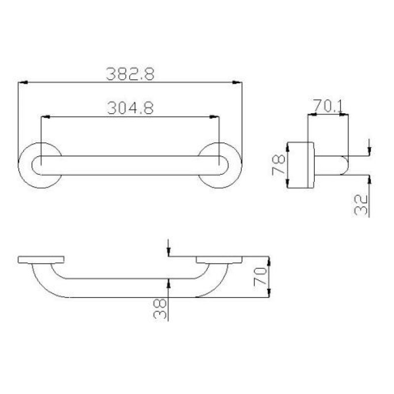 Χειρολαβή Τοίχου Ponte Giulio INOX G56-JAS-01