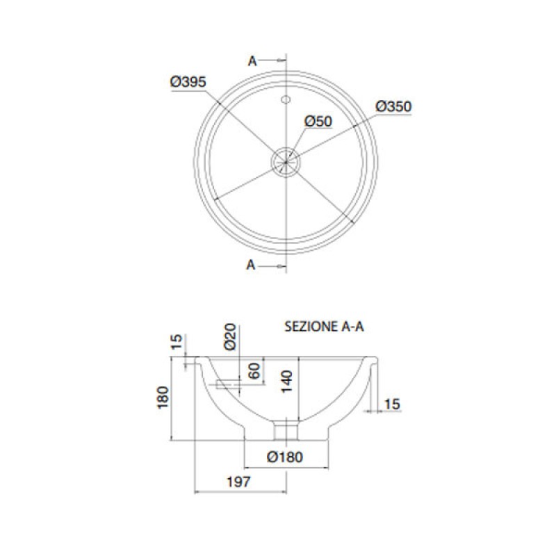 Νιπτήρας Scarabeo IN-OUT Φ39.5 8021-300