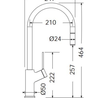 Armando Vicario PIZA Μπαταρία Κουζίνας Πάγκου με Ντουζ Chrome 22780-100