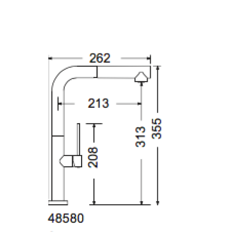 Armando Vicario Tozo Μπαταρία Κουζίνας Πάγκου με Ντουζ 48580-410 Black Brushed 