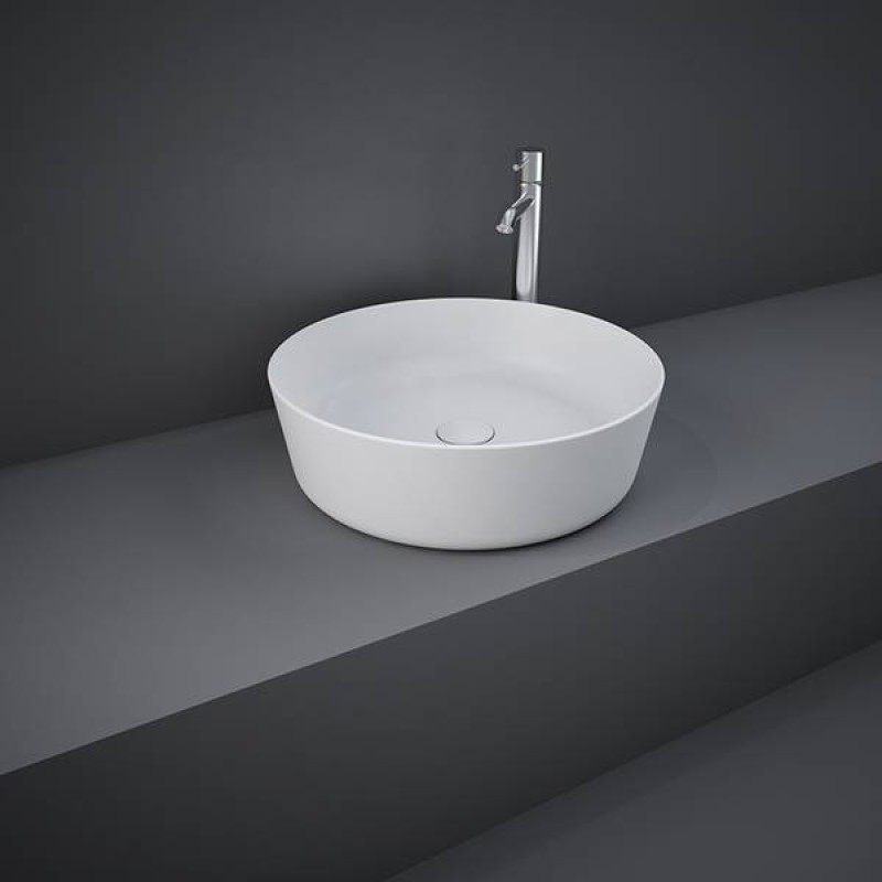 Rak Ceramics Feeling, Στρογγυλός Επιτραπέζιος Νιπτήρας, Φ42 cm, White Matt, FEECT4200500A