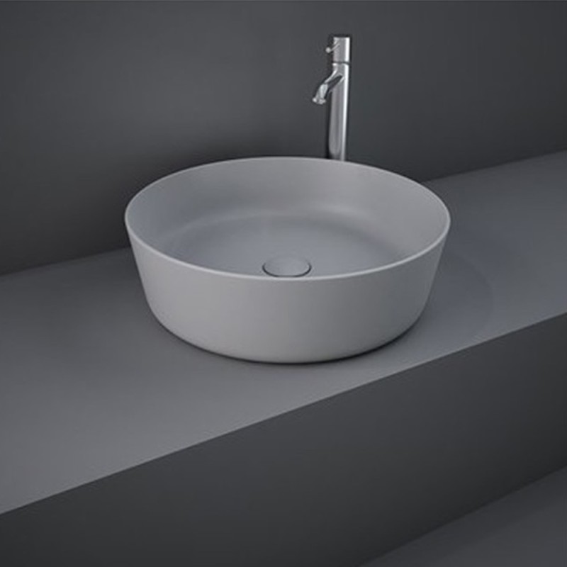 Rak Ceramics Feeling, Επιτραπέζιος Στρογγυλός Νιπτήρας,  42X42 cm, Grey Matt, FEECT4200503A
