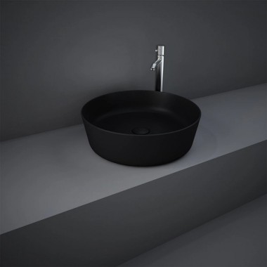 Rak Feeling Round, Επικαθήμενος Νιπτήρας, 42cm, Black Matt, FEECT4200504A