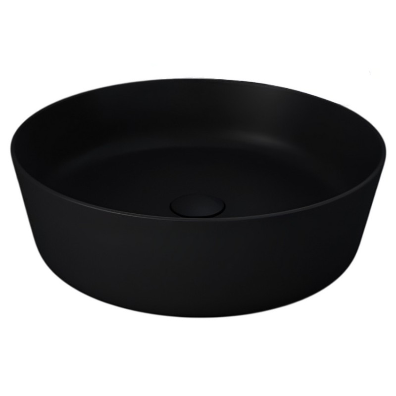 Rak Feeling Round, Επικαθήμενος Νιπτήρας, 42cm, Black Matt, FEECT4200504A