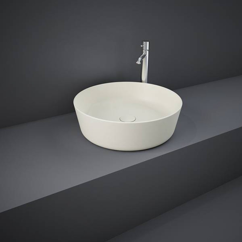 Rak Ceramics Feeling, Επιτραπέζιος Στρογγυλός Νιπτήρας, 42X42 cm, Greige Matt, FEECT4200505A
