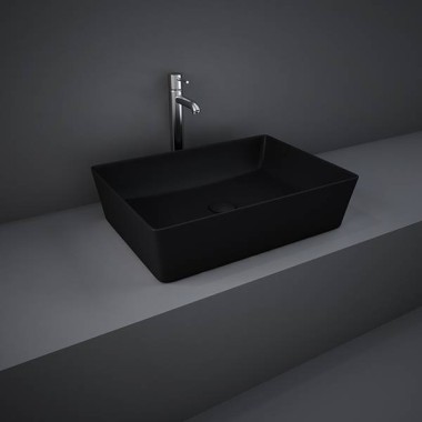Rak Ceramic Feeling, Επιτραπέζιος Νιπτήρας, 50X36 cm, Black Matt, FEECT5000504A