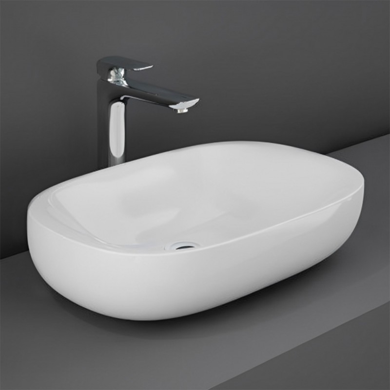 Rak Ceramics Illusion, Επικαθήμενος Νιπτήρας, White Gloss, 60X38 cm, ILLCT6000AWHA