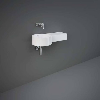 Rak Ceramics Petit, Κρεμαστός Στρογγυλός Νιπτήρας, 76,5Χ36 cm, ALPINE WHITE, PETWB17700AWHA