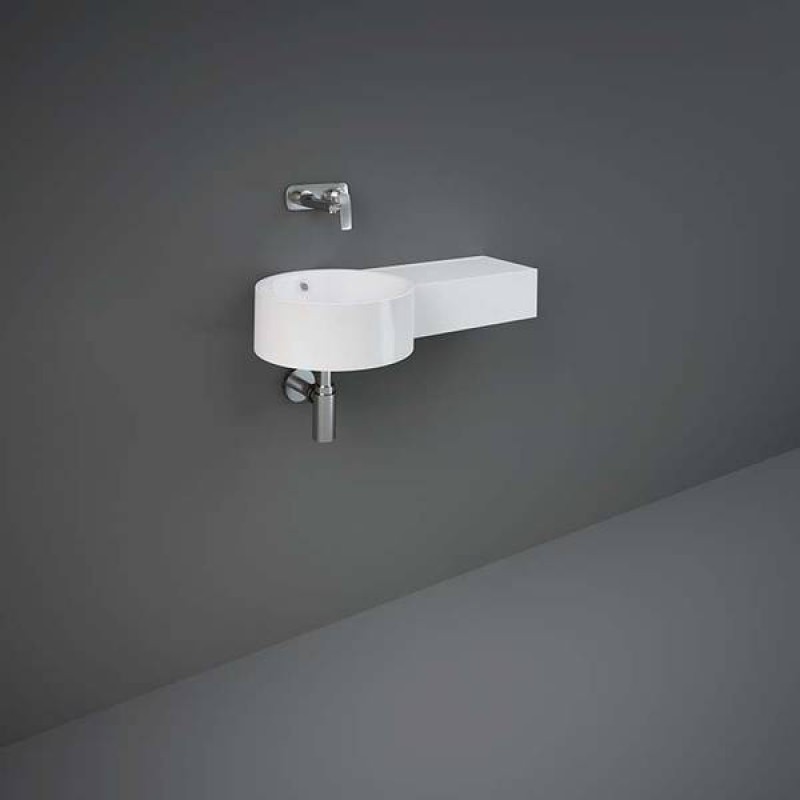 Rak Ceramics Petit, Κρεμαστός Στρογγυλός Νιπτήρας, 76,5Χ36 cm, ALPINE WHITE, PETWB17700AWHA
