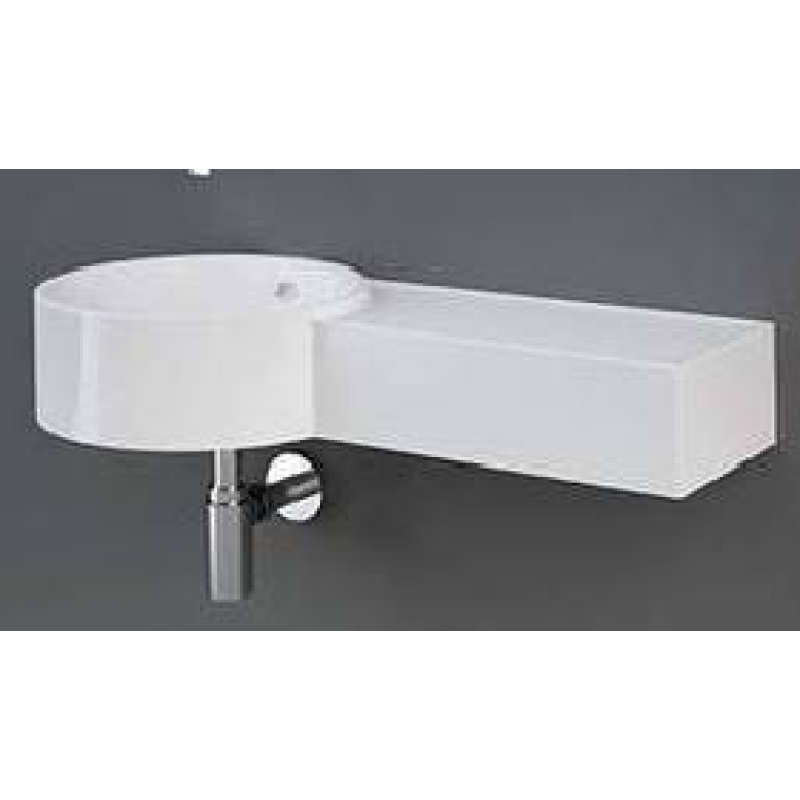 Rak Petit, Κρεμαστός Στρογγυλός Νιπτήρας, 76,5Χ36 cm, Alpine White, PETWB27700AWHA