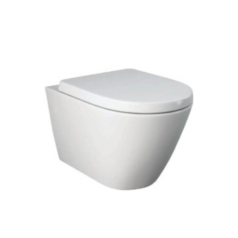 Rak Ceramics Feeling, Kρεμαστή Λεκάνη Rimless + Κάλυμμα Soft Close, White Matt, RST23500A - RST2301500A