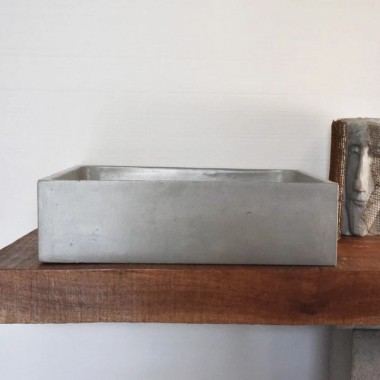 Roberto Tiranto, Τσιμεντένιος Eπικαθήμενος Νιπτήρας, Ice Grey, 40x40x11h/cm , Plint 40-A02