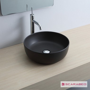 SCARABEO TEOREMA ΕΠΙΤΡΑΠΕΖΙΟΣ ΝΙΠΤΗΡΑΣ, Φ39 CM, ARDESIA (ΜΑΥΡΟ ΜΑΤ), 1807-401