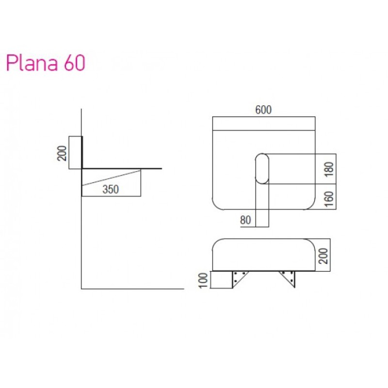SCARABEO PLANA 60 ΚΡΕΜΑΣΤΟ ΕΠΙΠΛΟ ΧΩΡΙΣ ΝΙΠΤΗΡΑ, BLACK MATT, 2553-NROP