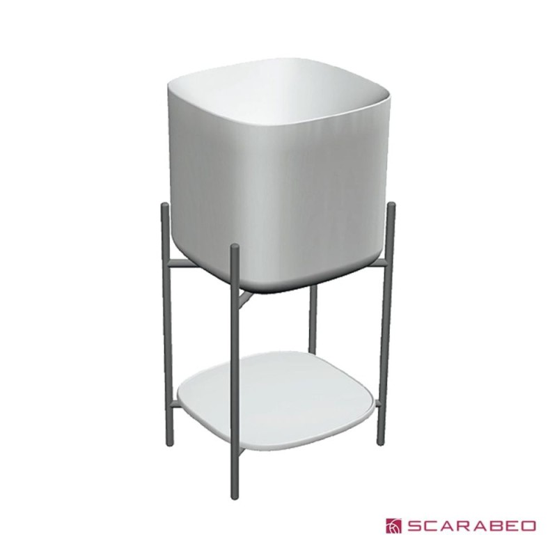 SCARABEO LAILA "S" 45| SHELF ΕΠΙΠΛΟ ΜΕ ΡΑΦΙ ΚΑΙ ΝΙΠΤΗΡΑ MOON (WHITE), ΓΙΑ ΕΠΙΤΟΙΧΗ ΜΠΑΤΑΡΙΑ, 270109-ΝR0P300 + 5503-300