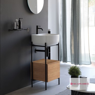 SCARABEO LAILA "T" 45| LO-BOX ΕΠΙΠΛΟ ΜΕ ΣΥΡΤΑΡΙ ROVERE ΚΑΙ ΝΙΠΤΗΡΑ MOON (WHITE), ΓΙΑ ΕΠITOIXH ΜΠΑΤΑΡΙΑ, 270205-NR0P89 + 5504-300