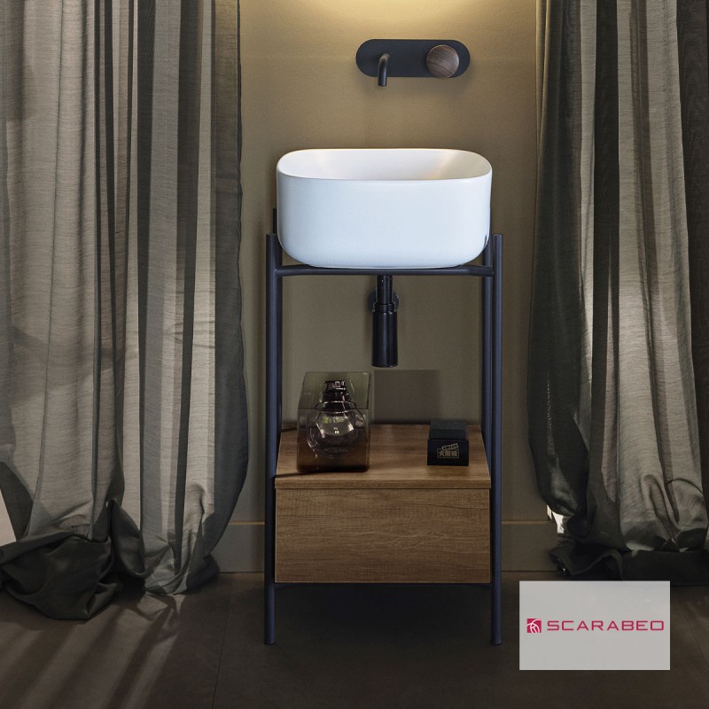 SCARABEO LAILA "T" 45| LO-BOX ΕΠΙΠΛΟ ΜΕ ΣΥΡΤΑΡΙ ROVERE ΚΑΙ ΝΙΠΤΗΡΑ MOON (WHITE), ΓΙΑ ΕΠITOIXH ΜΠΑΤΑΡΙΑ, 270205-NROP89 + 5501-300
