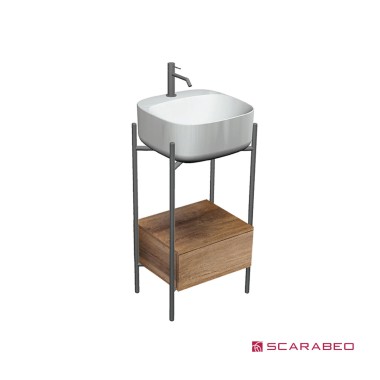 SCARABEO LAILA "T" 45| LO-BOX ΕΠΙΠΛΟ ΜΕ ΣΥΡΤΑΡΙ ROVERE ΚΑΙ ΝΙΠΤΗΡΑ MOON (WHITE), ΓΙΑ ΕΠΙΚΑΘΗΜΕΝΗ ΜΠΑΤΑΡΙΑ, 270205-NROP89 + 5504-300