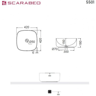 SCARABEO LAILA "T" 45| HI-BOX ΕΠΙΠΛΟ ΜΕ ΣΥΡΤΑΡΙ ROVERE ΚΑΙ ΝΙΠΤΗΡΑ MOON (WHITE), ΓΙΑ ΕΠΙΤΟΙΧΗ ΜΠΑΤΑΡΙΑ, 270211-ΝR0P89 + 5501-300