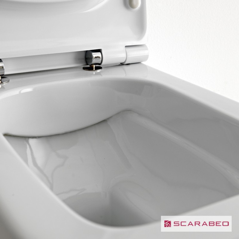 Scarabeo Teorema 5126 Clean Flush, Κρεμαστή Λεκάνη Rimless, με Κάλυμμα Slim Soft Close (Αποσπώμενο), 52 cm, White, 512600SC-300