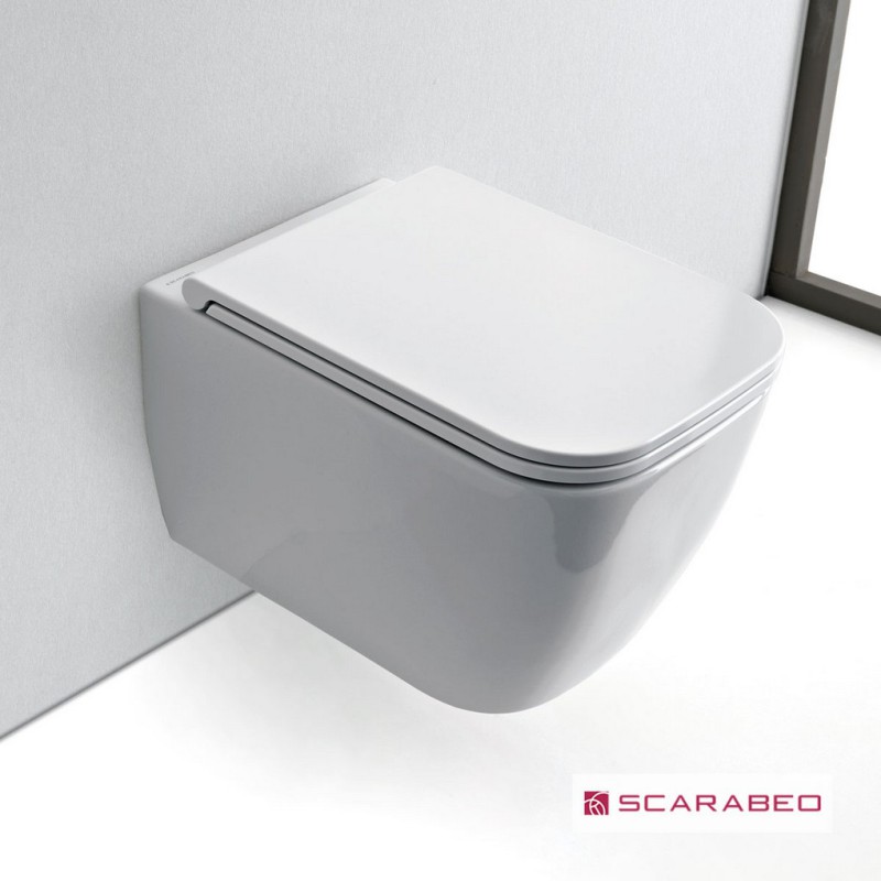 Scarabeo Teorema 5126 Clean Flush, Κρεμαστή Λεκάνη Rimless, με Κάλυμμα Slim Soft Close (Αποσπώμενο), 52 cm, White, 512600SC-300
