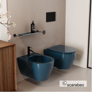 SCARABEO GLAM TWIST ΚΡΕΜΑΣΤΗ ΛΕΚΑΝΗ RIMLES, ΚΑΛΥΜΜΑ SOFT CLOSE, GLOSSY OCEAN, 520100 SC-600G