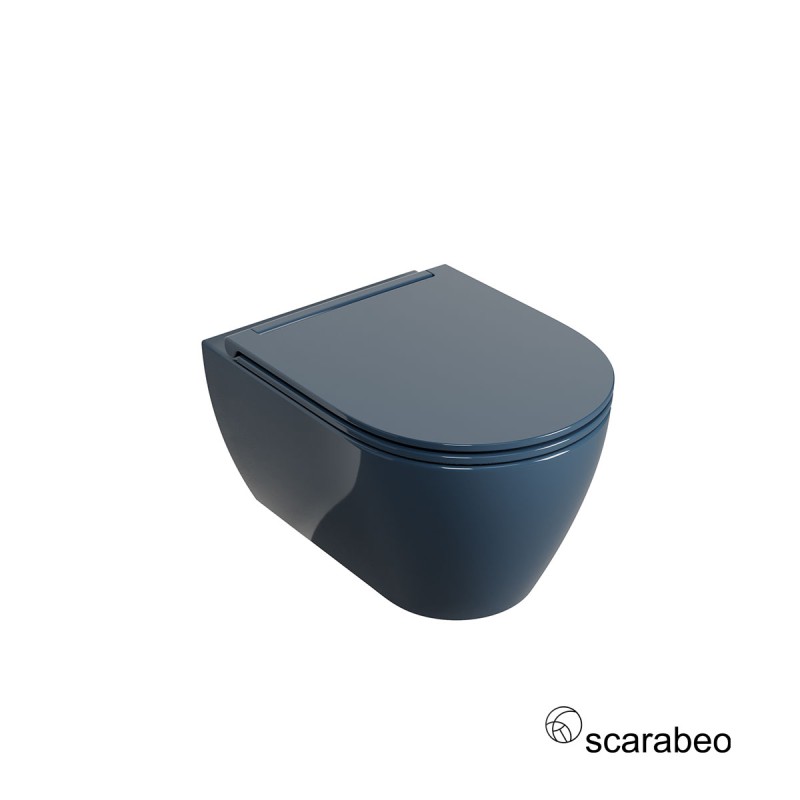 SCARABEO GLAM TWIST ΚΡΕΜΑΣΤΗ ΛΕΚΑΝΗ RIMLES, ΚΑΛΥΜΜΑ SOFT CLOSE, GLOSSY OCEAN, 520100 SC-600G