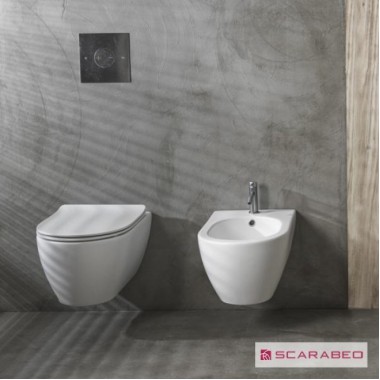 SCARABEO MOON CLEAN FLUSH ΚΡΕΜΑΣΤΗ ΛΕΚΑΝΗ, ΚΑΛΥΜΜΑ SOFT CLOSE, PEARL, ΛΕΥΚΟ ΜΑΤ, 552000SC-301