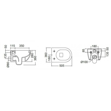 SCARABEO MOON CLEAN FLUSH ΚΡΕΜΑΣΤΗ ΛΕΚΑΝΗ RIMLESS, ΚΑΛΥΜΜΑ SOFT CLOSE, OCEAN, 552000SC-600