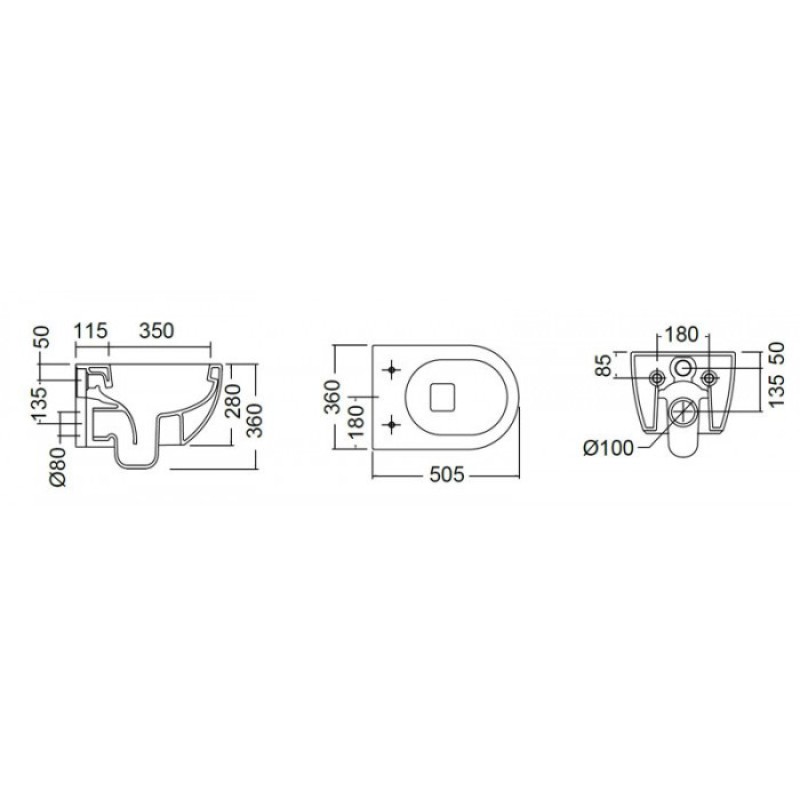 SCARABEO MOON CLEAN FLUSH ΚΡΕΜΑΣΤΗ ΛΕΚΑΝΗ RIMLESS, ΚΑΛΥΜΜΑ SOFT CLOSE, OCEAN, 552000SC-600