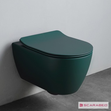 SCARABEO MOON CLEAN FLUSH ΚΡΕΜΑΣΤΗ ΛΕΚΑΝΗ RIMLESS, SOFT CLOSE, MUSK MATT, 552000SC-900