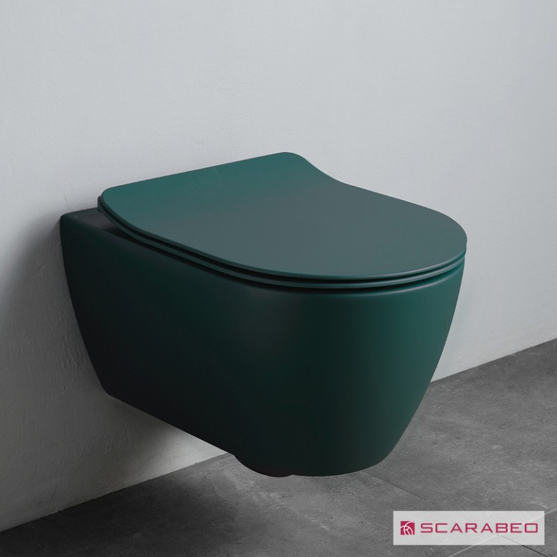 SCARABEO MOON CLEAN FLUSH ΚΡΕΜΑΣΤΗ ΛΕΚΑΝΗ RIMLESS, SOFT CLOSE, MUSK MATT, 552000SC-900